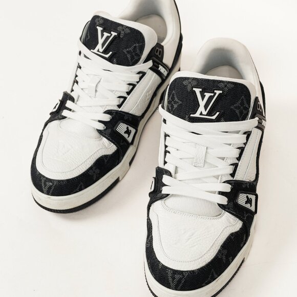 Louis Vuitton LV Trainer "Denim Noir" Leather Low-Top Sneakers - Picture 6 of 16